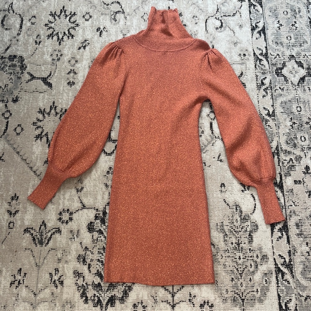 NWT burnt orange sparkly turtleneck dress bought from boutique.